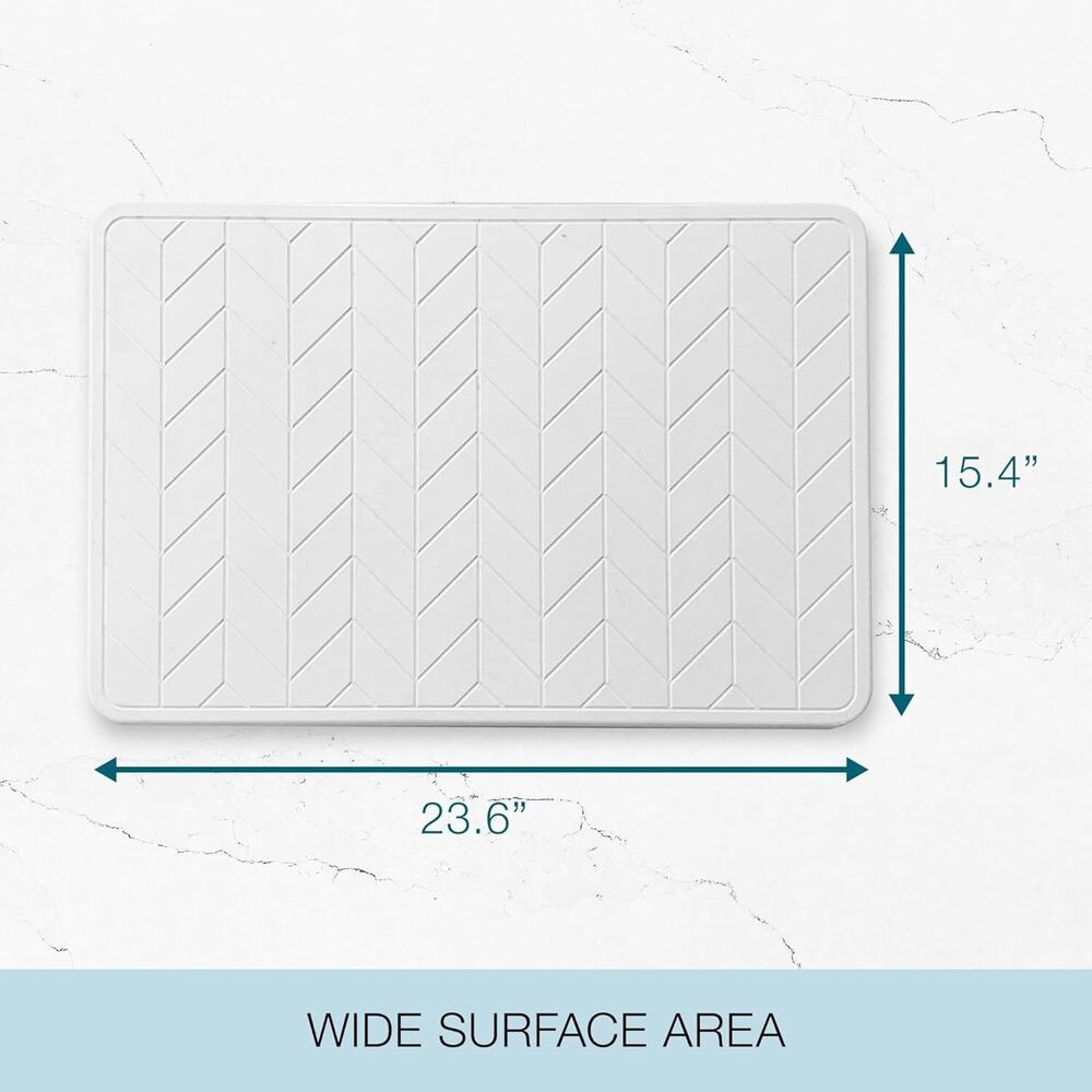 15" x 24" Stone Diatomaceous Bath Mat for Bathroom Shower Floor, Non-Slip Mat
